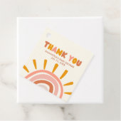 Little Ray of Sunshine Boho Sun Baby Shower Square Geschenkanhänger (Beispiel)