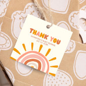 Little Ray of Sunshine Boho Sun Baby Shower Square Geschenkanhänger