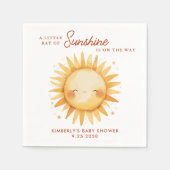 Little Ray of Sunshine Boho Sun Cute Baby Shower Serviette (Vorderseite)
