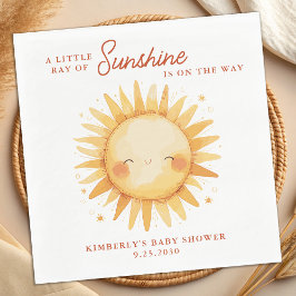 Little Ray of Sunshine Boho Sun Cute Baby Shower Serviette