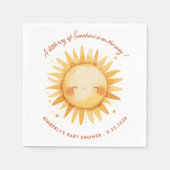 Little Ray of Sunshine Cute Boho Sun Baby Shower Serviette (Vorderseite)