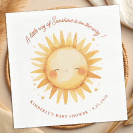 Little Ray of Sunshine Cute Boho Sun Baby Shower Serviette