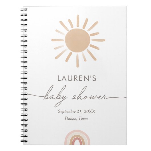 Little Ray of Sunshine Girl Baby Shower Guest Book Notizblock (Vorderseite)
