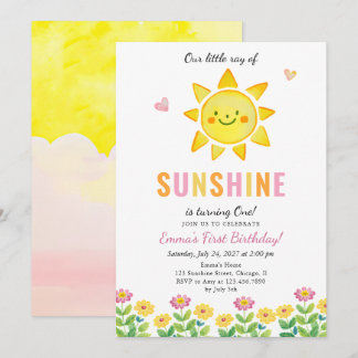 Little Ray of Sunshine Kindergeburtstag Party Einladung