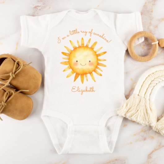 Little Ray of Sunshine Personalized Baby Strampler