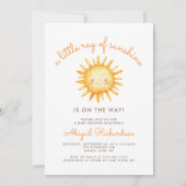 Little Ray of Sunshine QR Code Baby Shower Einladung (Vorderseite)