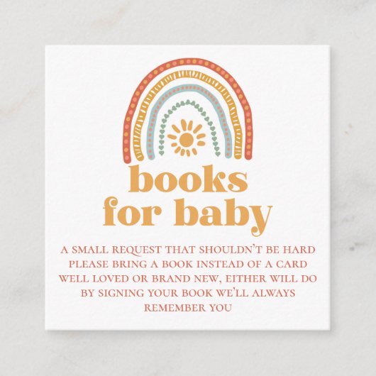 Little Ray of Sunshine Rainbow Books for baby card Begleitkarte (Vorderseite)