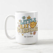Little Ray of Sunshine T-Shirt, Groovy Retro 70s C Kaffeetasse (Links)