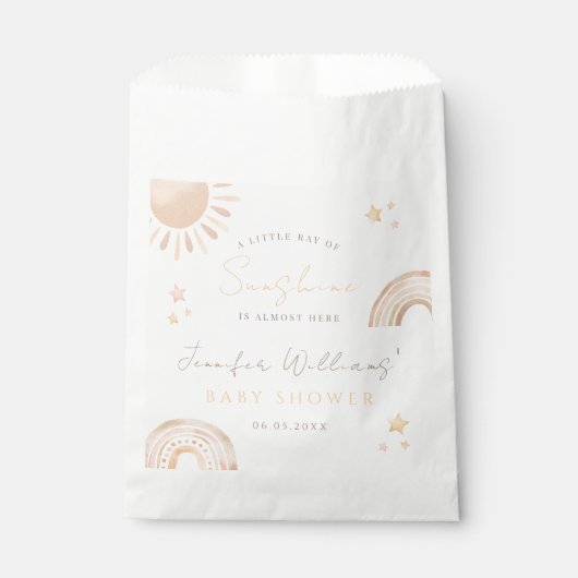 Little ray Sunshine Sun Regenbogenbrücke Babydusch Geschenktütchen (Vorderseite)