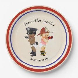 Little Recruit on the Way Baby Shower Paper Plates Pappteller