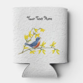 Little Red Blue Bird auf Branch Blume texturiert Dosenkühler (Rückseite)