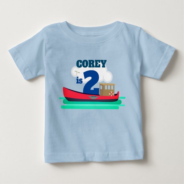Little Red Boat 2. Geburtstag Baby T - Shirt (Vorderseite)