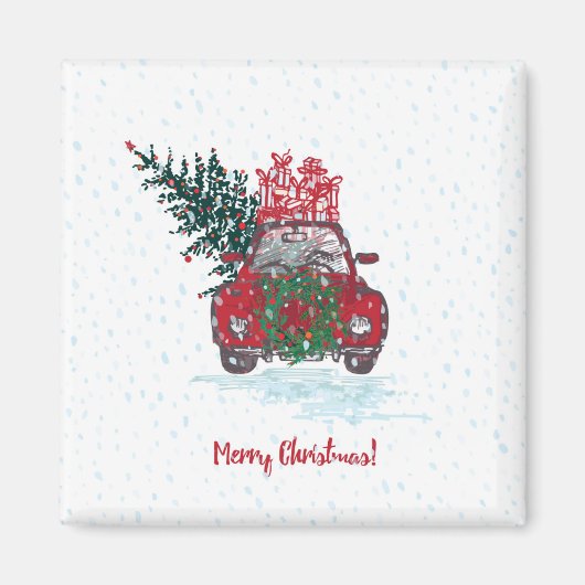 Little Red Christmas Car Magnet (Vorne)