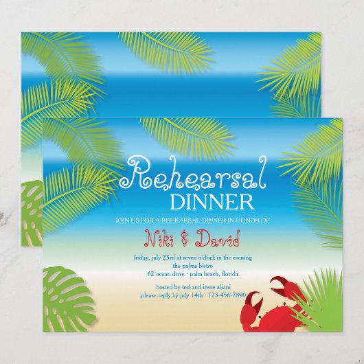 Little Red Crab Einladung (Vorne/Hinten)