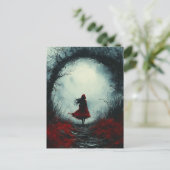 Little Red Dark Fantasy Forest Postkarte (Stehend Vorderseite)