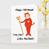 'Little Red Devil' Halloween Card. Karte (Gelbe Blume)
