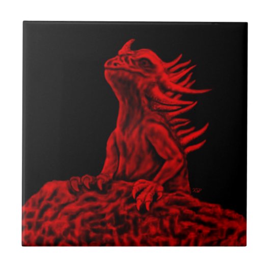 Little Red Dragon Fliese (Vorderseite)