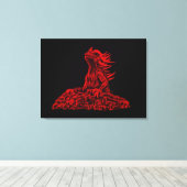 Little Red Dragon Leinwanddruck (Insitu (Holzboden))