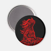 Little Red Dragon Magnet (Vorderseite/Rückseite)