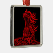 Little Red Dragon Ornament Aus Metall (Rechts)