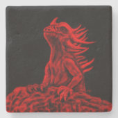 Little Red Dragon Steinuntersetzer (Vorderseite)