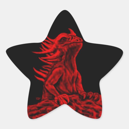 Little Red Dragon Stern-Aufkleber (Vorderseite)