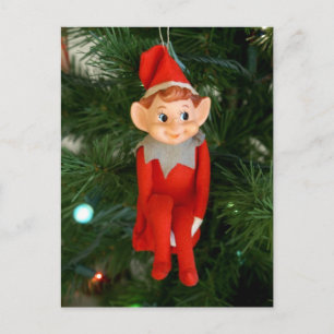 Little Red Elf Feiertagspostkarte