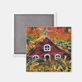 Little Red Fairy House Magnet (Vorderseite/Rückseite)