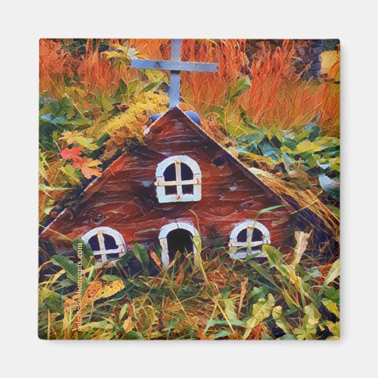 Little Red Fairy House Magnet (Vorne)