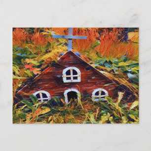 Little Red Fairy House Postkarte