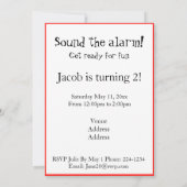 Little Red Fire Truck, Dalmatiner Geburtstag Einladung (Rückseite)