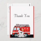 Little Red Fire Truck, Dalmatiner Geburtstag Postkarte (Vorne/Hinten)
