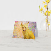 Little Red Fox Art Card Karte (Gelbe Blume)