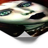 Little Red Hair Fire Witz Girl Fantasy Art Poster (Ecke)