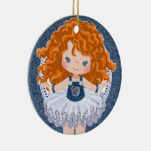 Little Red Haired Girl Denim & Diamonds Weihnachte Keramik Ornament (Rechts)