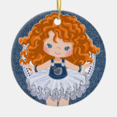 Little Red Haired Girl Denim & Diamonds Weihnachte Keramik Ornament (Vorne)
