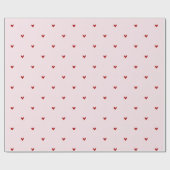 Little Red Hears Pink Valentine'sDay Geschenkpapier (Flach)