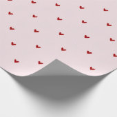 Little Red Hears Pink Valentine'sDay Geschenkpapier (Ecke)