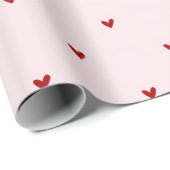 Little Red Hears Pink Valentine'sDay Geschenkpapier (Rolleneckpunkt)