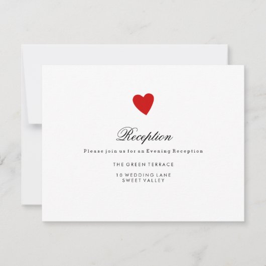 Little Red Heart Wedding Card Einladung (Vorderseite)