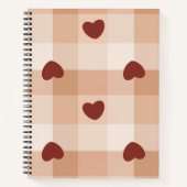 Little red hearts cozy gingham pattern Preppy Notizblock (Vorderseite)