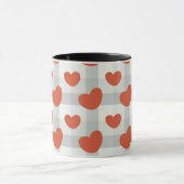 Little red hearts cozy gingham pattern tasse (Zentrum)