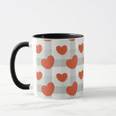 Little red hearts cozy gingham pattern tasse (Links)
