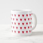 Little Red Hearts Pattern - Romantisch Jumbo-Tasse (Vorderseite Rechts)