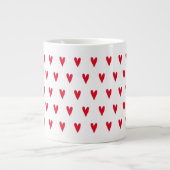 Little Red Hearts Pattern - Romantisch Jumbo-Tasse (Vorderseite)