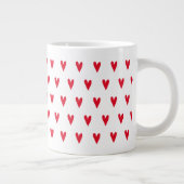 Little Red Hearts Pattern - Romantisch Jumbo-Tasse (Rechts)