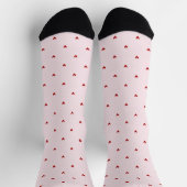 Little Red Hearts Pink Valentine's Day Socken (Oben)