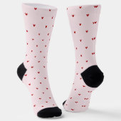 Little Red Hearts Pink Valentine's Day Socken (Gewinkelt)