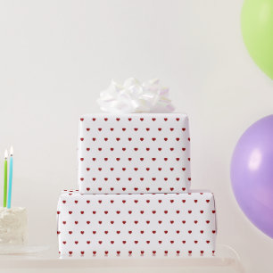 Little red Hearts white Red Geschenkpapier