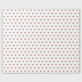 Little red Hearts white Red Geschenkpapier (Flach)